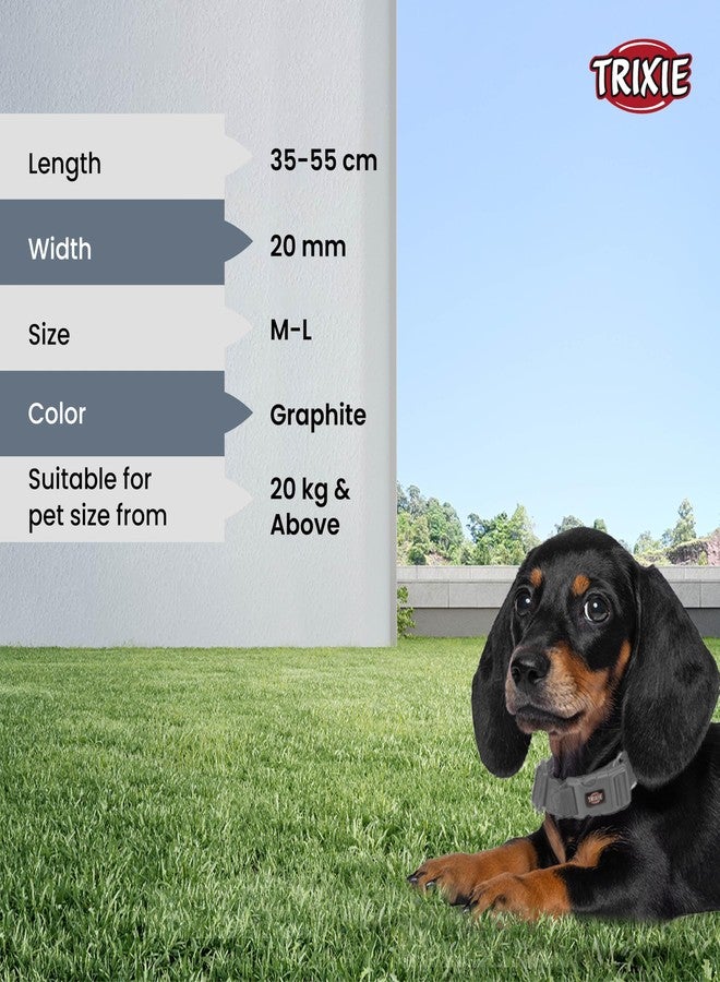 Trixie Premium Dog Collar, M-L: 35-55cm/ 20mm (Graphite) - Image 5